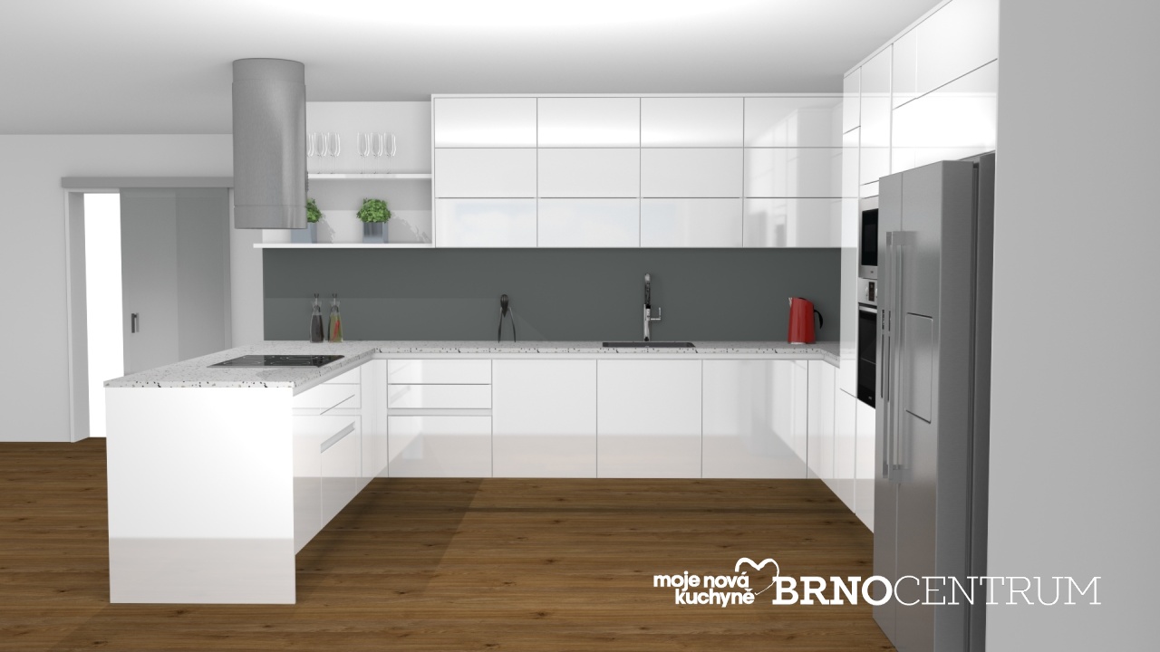 V�ce informac� o v�robku Minimalistick� Laila a� do stropu s pracovn� deskou Technistone