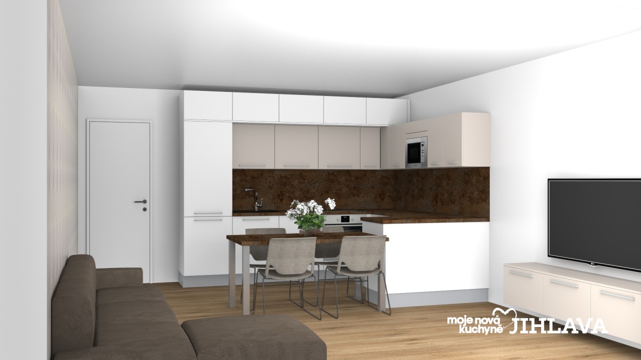 V�ce informac� o v�robku Modern� kuchy�sk� sestava s j�deln�m stolem a ob�vac� ��st�