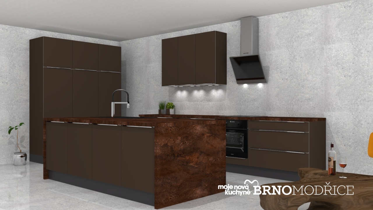 V�ce informac� o v�robku Tmav�� kuchyn� v kombinaci j�lu a m�di