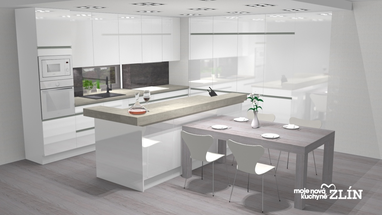 V�ce informac� o v�robku Modern� b�l� ve vysok�m lesku dopln�n� o �ed� odst�ny