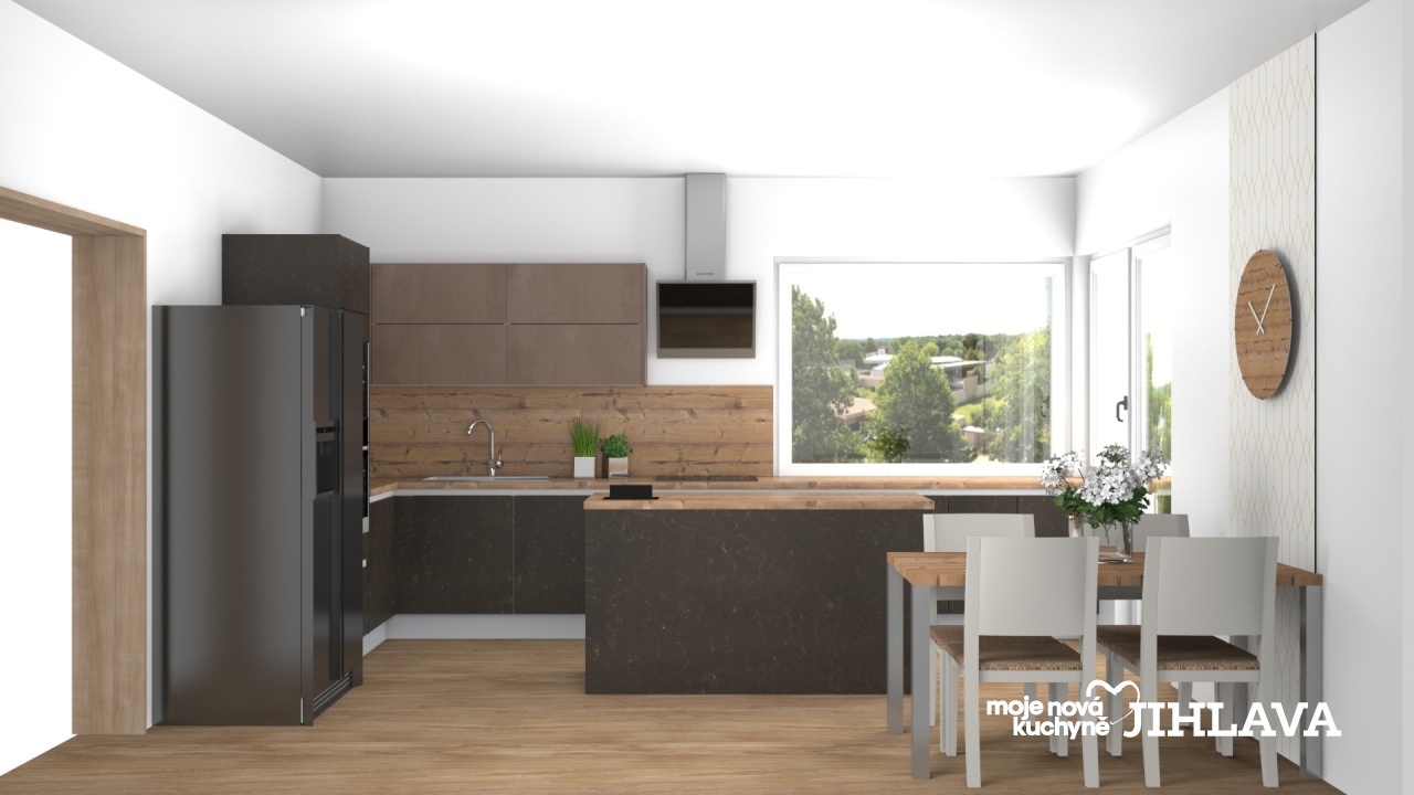 V�ce informac� o v�robku Zemit� odst�ny v kuchyni do tvaru L s ostr�vkem a j�deln� ��st�