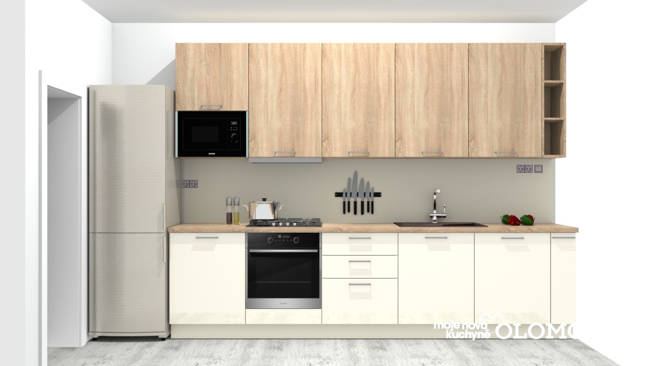 V�ce informac� o v�robku Rovn� kuchyn� v kr�mov� barv� s Dubem Sonoma 