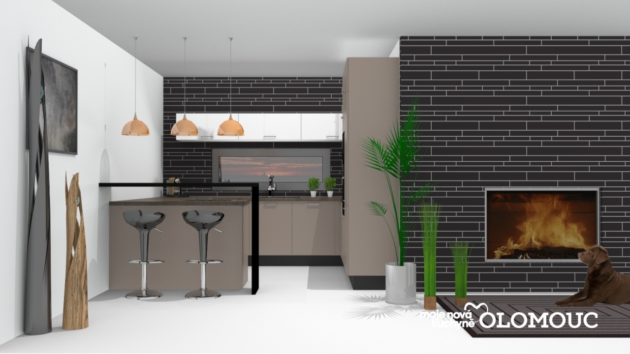 V�ce informac� o v�robku Perle� hedv�bn� mat s lesklou b�lou v kuchyni do tvaru G