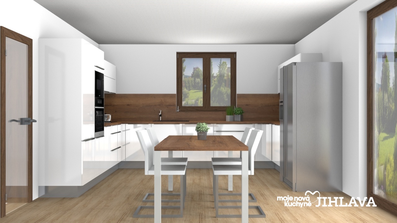 V�ce informac� o v�robku Obiln� ko�ak a b�l� v kuchyni s americkou lednic�