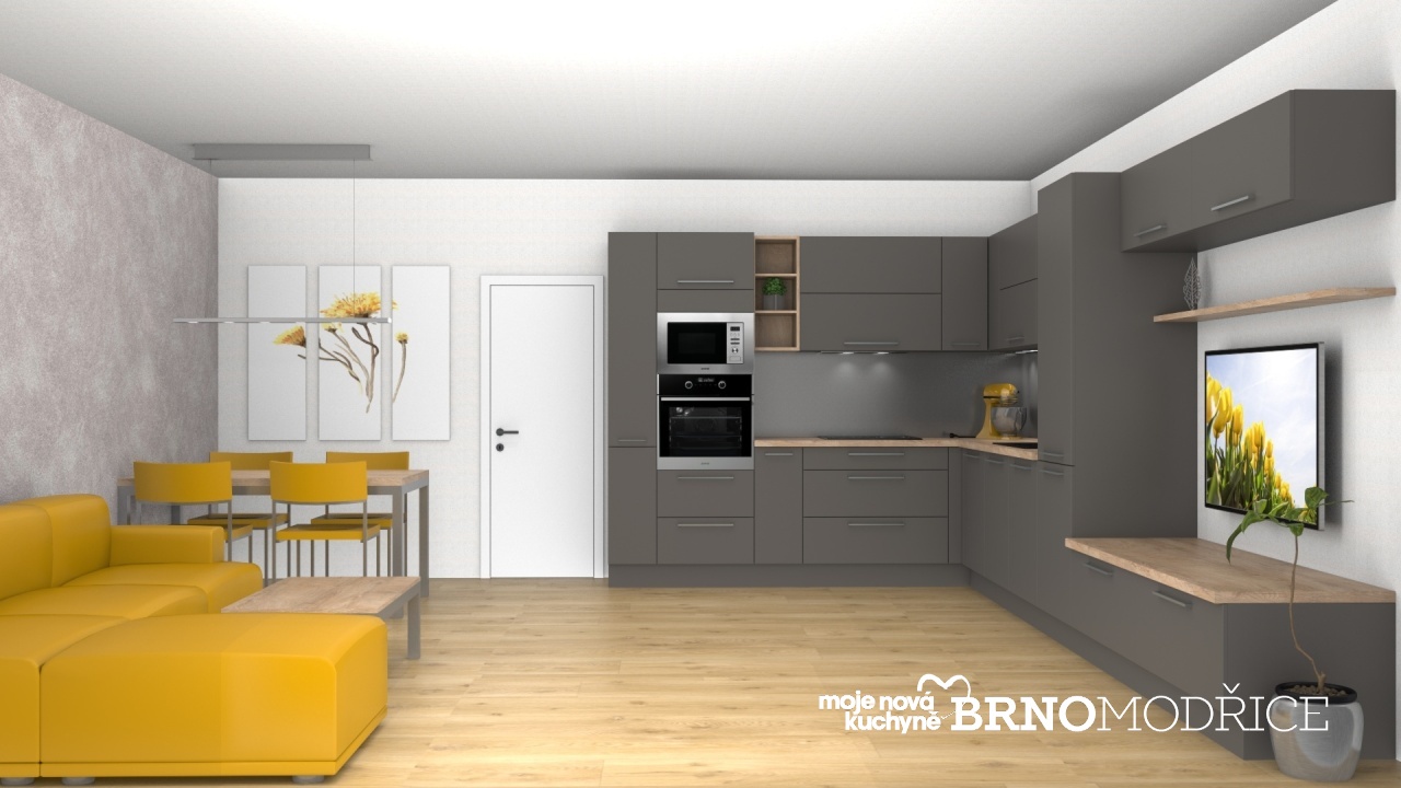 V�ce informac� o v�robku Jednoduch� dispozice do L s prota�en�m do ob�vac� st�ny