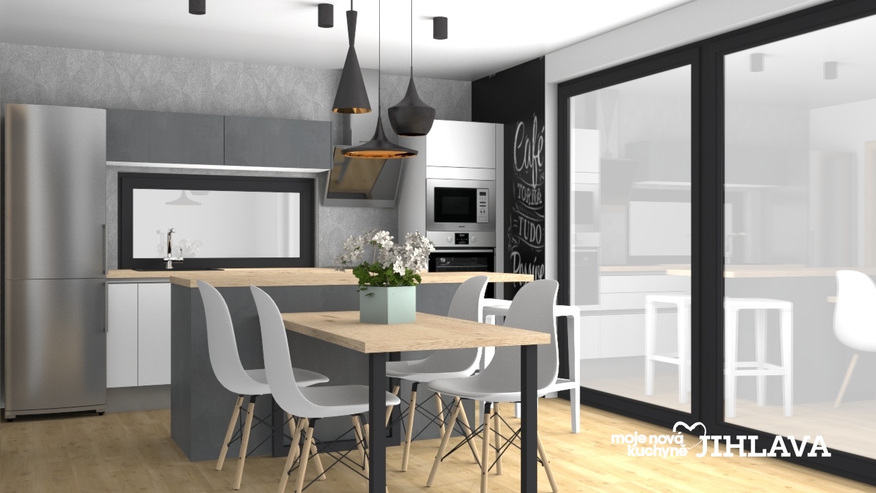 V�ce informac� o v�robku B�l� mat v kombinaci s antracitov�m betonem