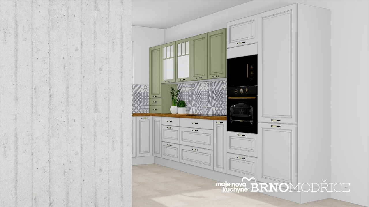 V�ce informac� o v�robku Matn� rustik v kombinaci �ed� s �alv�jov� zelenou