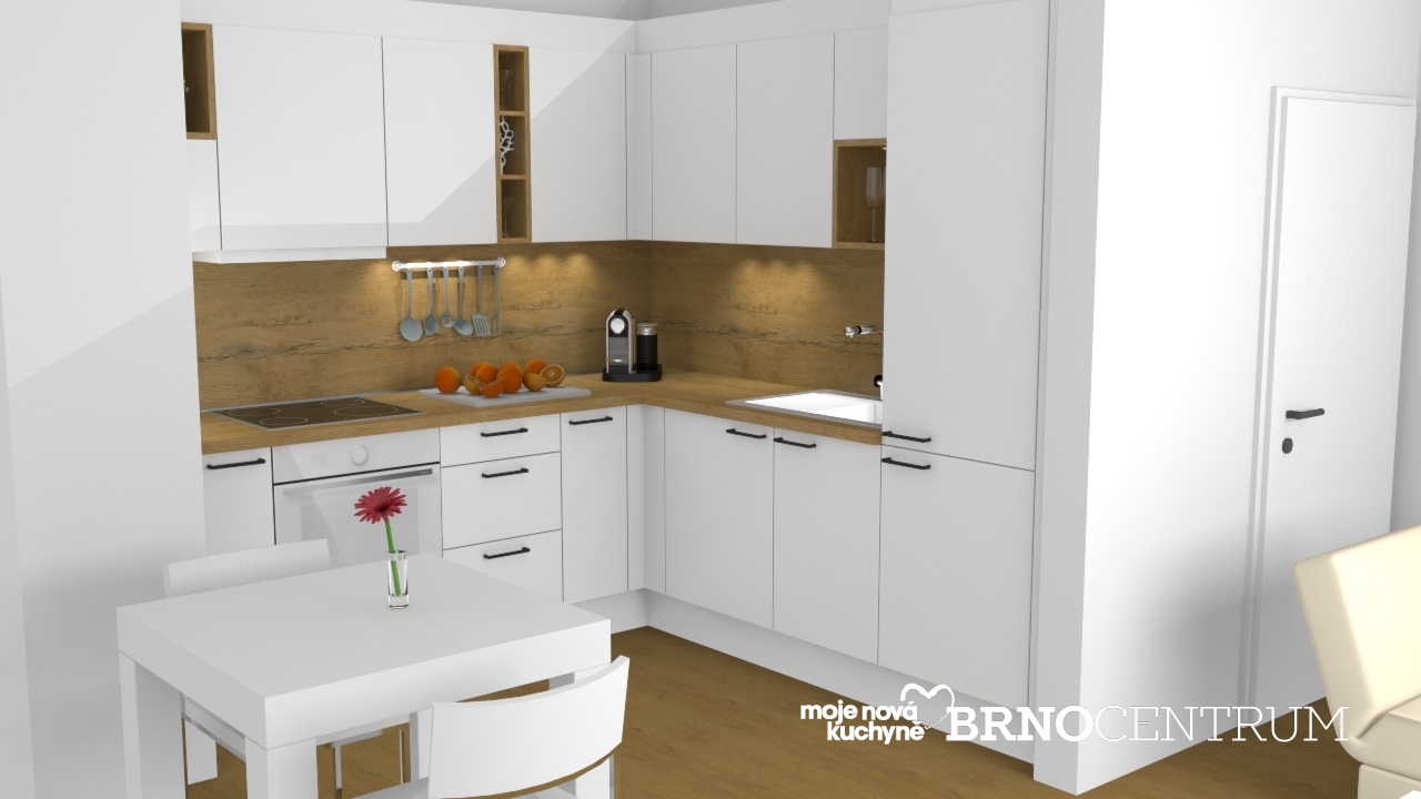 V�ce informac� o v�robku Kuchy� s ob�vac� st�nou v b�l� klasice s divok�m dubem