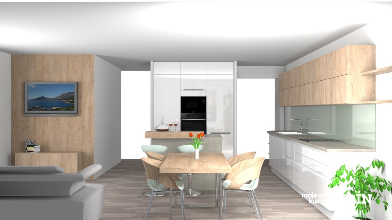 V�ce informac� o v�robku J�delna a ob�vac� ��st ve vysok�m lesku se sv�tl�m d�evem