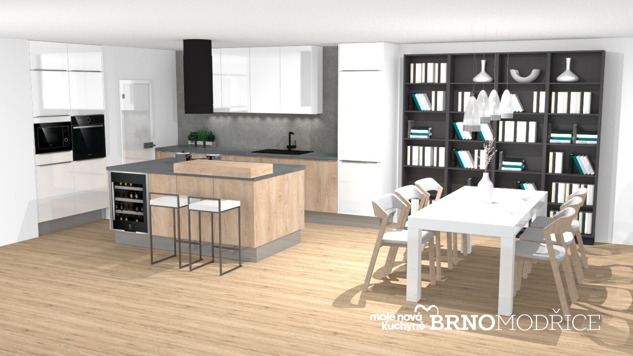 V�ce informac� o v�robku Modern� Laila s ostr�vkem s vestavnou vinot�kou