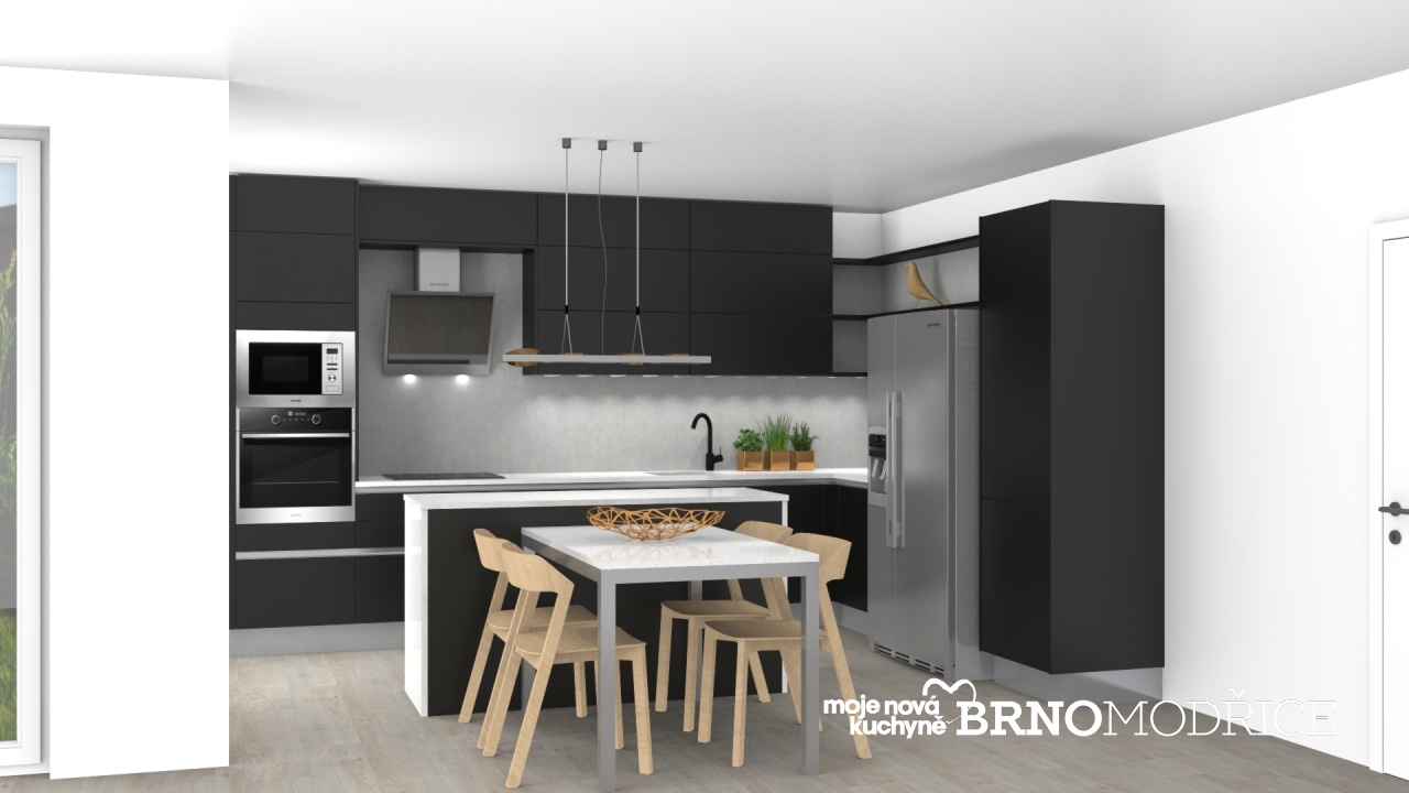 V�ce informac� o v�robku �ern� hedv�bn� matn� Ella s pracovn� deskou Technistone