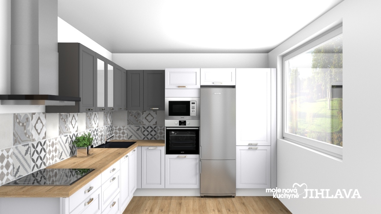 V�ce informac� o v�robku Rustik�ln� kuchyn� v odst�nech �ed� v lehce modern�m vzhledu