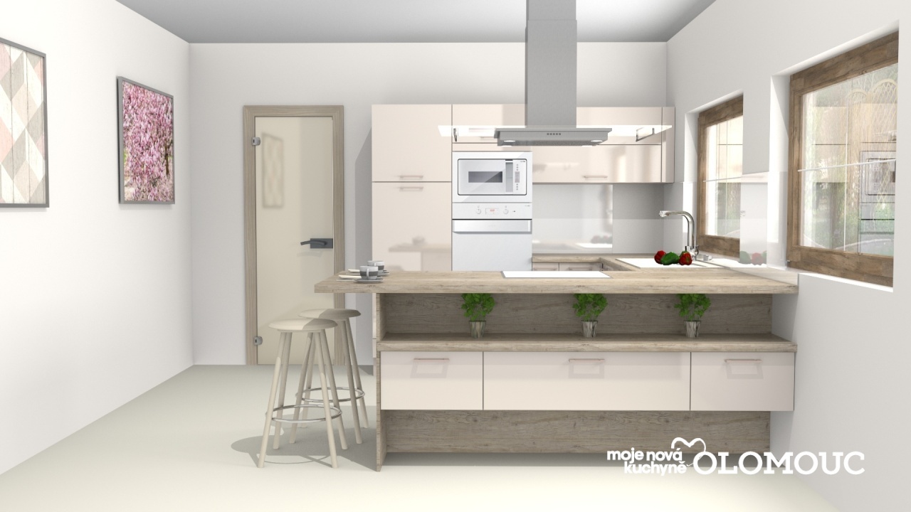 V�ce informac� o v�robku Men�� kuchyn� do tvaru U s barov�m sezen�m