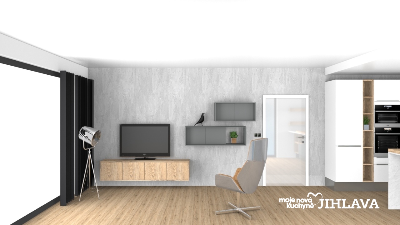 V�ce informac� o v�robku Ob�vac� st�na v p�skov�m dubu v kombinaci s �edou perlet�